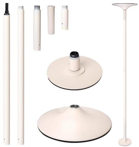Minglez Barre de Pole Dance Barre de Danse Rotative Statique Professionnelle de 2.8 m, Barre de Pole Dance Blanche pour la Maison, la Chambre ou L'appartement(2.7-2.825 m (8.86-9.3 ft))