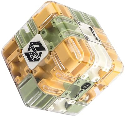 Large Labyrinth 3D-Puzzle Maze Cube | 3D Kugellabyrinth Puzzle Würfel | 2 in 1 Labyrinth Spiel Zauberwürfel Spielzeug | Interaktives Spannendes Denkspiel Spielzeug für Erwachsene & Kinder
