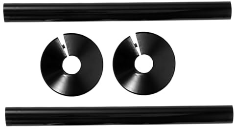 ERINGOGO 2 Sets Pipe Sleeve Covers Kit Black Plastic Radiator Pipe Covers with Mount Connectors for Kitchen Bathroom Wall Concealment and Home Improvement