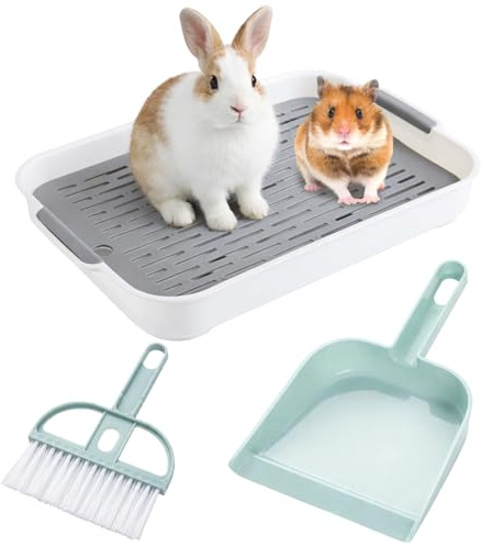 Portable Rabbit Litter Tray for Travel, Durable Guinea Pig Litter Tray for Daily Use, Hygienic Rabbit Toilet
