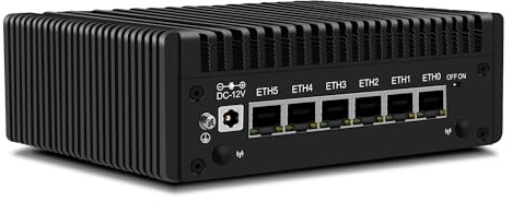 CWWK Mini PC Core i3 N300 Firewall Appliance, OPNsense Mini Computer with 6 Port i226-V 2.5GbE LAN, F5 Fanless Micro PC NO RAM/SSD/OS, USB Type-C, 4K 3-Display, TF, AES-NI