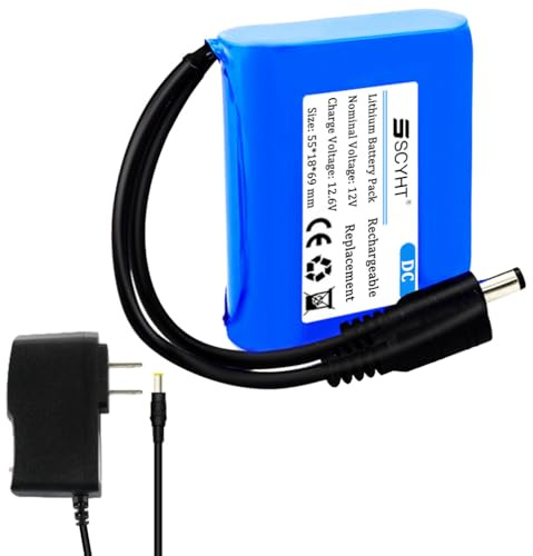 SSCYHT Batería de Litio 12 V 3000 mAh 1500 mAh y 2500 mAh Batería Recargable 12 V Baterías de CC para Luces Emergencia y Coches Juguete con BMS para Motores 10 W a 40 W,12v2500mah