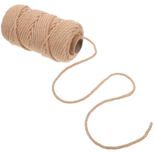 NIYANGLE Cordel de Yute Natural Trenzado 12 Mm X 50 M para Manualidades, Jardinería y Rascadores de Gatos, Cuerda Gruesa Resistente para Atar Plantas y Proyectos Decorativos Domésticos