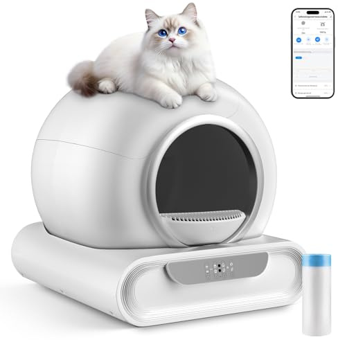 Lettiera Gatto Autopulente XXL 68L, Lettiera Automatica per Più Gatti, Controllo APP, Sensori Intelligenti, Antiodore, Raccolta Rifiuti Integrata