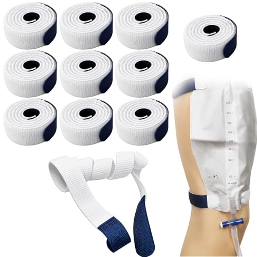10 Stück Beinbeutel Halterung Für Katheter, 66.5x2,5 Cm Fixierband | Dunkelblaues Urinbeutel Beinbeutel Band für den täglichen Gebrauch