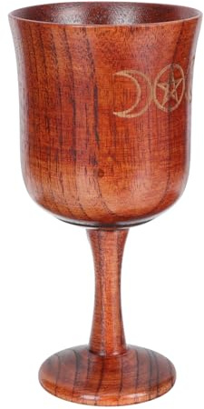 Angoily Cáliz de Madera Marrón Estilo Retro para Ritos Familiares y Adorno del Hogar Función de Clarificar