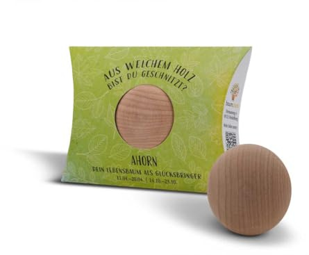 Handschmeichler Ahorn 45mm mit Baumhoroskop: Baumstark - Dein Lebensbaum als Handschmeichler. Aus welchem Holz bist Du geschnitzt...?