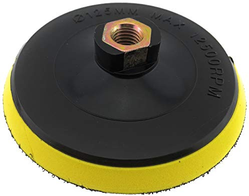 PRODIAMANT Aufnahmeteller mit Klettaufnahme für Schleifpads, 125 mm, M14, mit dämpfendem Schaum, für Nass- und Trockenschliff auf Beton, Metall, Stein und Lack