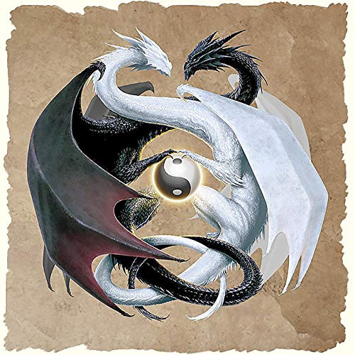 WOWDECOR 5D Diamond Painting Diamant Malerei Painting Bilder, Drachen Yin und Yang Full Set Groß DIY Diamant Gemälde Malen Nach Zahlen