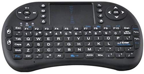 Lipa Mini drahtlose Tastatur Schwarz mit Airmouse/mit USB-Receiver/anschliessbar an jedes Gerät mit USB-Anschluss/Mit Backlight/QWERTY/Batterie wiederaufladbar mit dem gelieferten Kabel