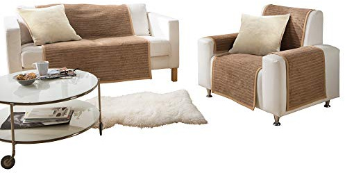 Erwin Müller Sessel- und Sofaschoner Rimini Baumwollmischung Kamel Größe 50x200 cm