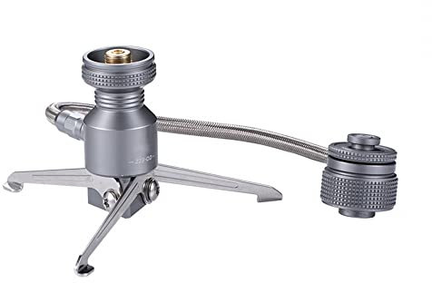 DONGKER Fornello da Campeggio Portatile Mini, Fornellino Pieghevole A Gas da Campeggio Stufa con Convertitore Adattatore per Picnic Trekking All'aperto, Picnic,Cucinare