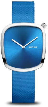Bering Damen Quarz Uhr | Armbanduhr 34 mm Edelstahlgehäuse und Zifferblatt | Milanaisearmband | Saphierglas | 3 ATM | 18034