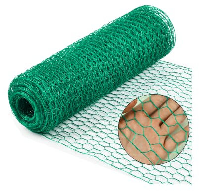 TIMESETL 0.4x 10m Wire Mesh Galvanized with Anti-Rust Surface, Chicken Wire Mesh Fencing, Hexagonal Hardware Mesh Poultry Netting for Craft Work Vegetable Garden Animal