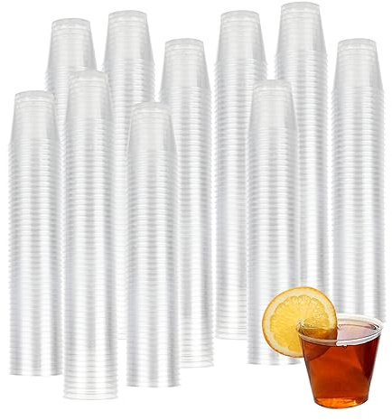 GOYADA 400stk. Schnapsgläser Plastik, 30ml Shotgläser Plastik Transparent, Schnapsbecher Wiederverwendbar für Verkostung, Party, Picknick, Geburtstag