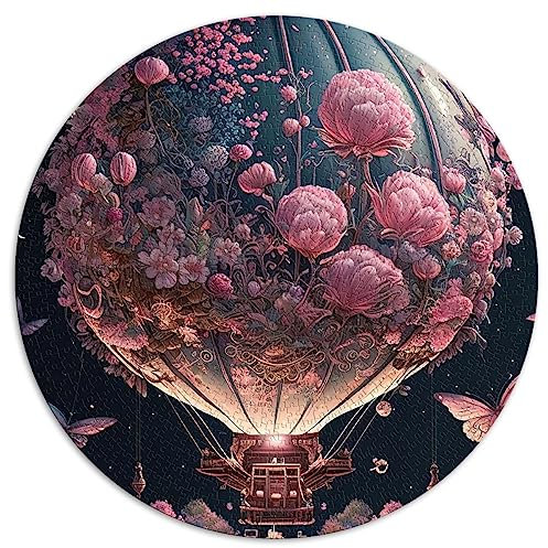 1000-teiliges Puzzle für Erwachsene: Ballon im Weltraum, rundes Puzzle | Puzzles aus recyceltem Karton, 26,5 x 26,5 Zoll