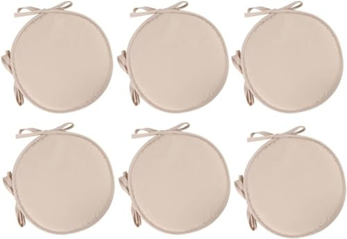 15 inch Outdoor Furniture Round Seat Cushion with Rope Ties, Round Cushion for Stool, Comfy and Breathable, for Bistro Chairs, Swing Chair, Bar Stools, Coffee Table, Kitchen Chair/154 (Color : Beige