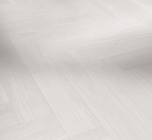 Parador Designboden Vinyl Trendtime 3 Eiche Oxford weiß Seidenmatte Struktur Fischgrät 4-seitige Fase
