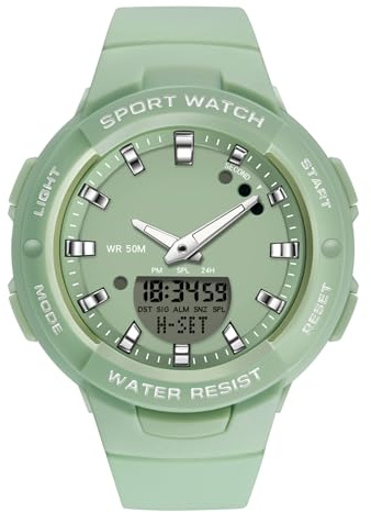 RORIOS Relojes de Pulsera Niñas Electrónico Reloj Digital Cuarzo Damas Simple Relojes Resina Impermeable Multifuncional Militares para Mujeres