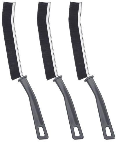 Hartborsten Eckenreinigungsbürste Premium Spaltreinigungsbürste Fugenbürste Reinigungsbürste Fugenreinigungsbürste Multifunktionale Bürste. (Grau 3 Stücke)