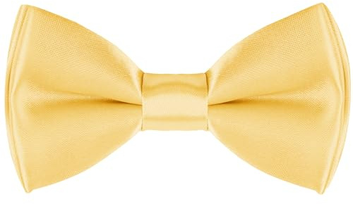 Bskifnn Kinder-Fliege, klassisch, einfarbig, Satin, verstellbare Fliege für Kinder, Hochzeit, Party, Hellgelb, kids