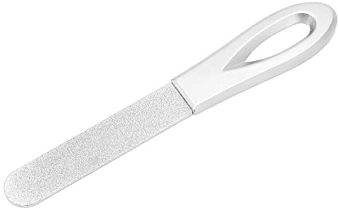 Nagelfeile aus Edelstahl, Doppelseitiges Design, Tragbar für Reisen, Heimgebrauch, Silber