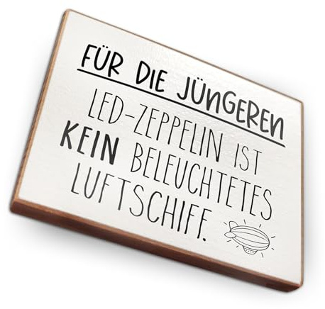 Magnet aus Buchenholz Kühlschrankmagnete mit Sprüchen (Led Zeppelin)