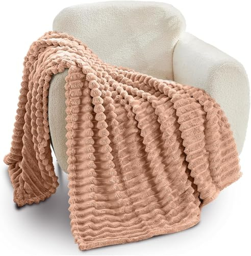 GC GAVENO CAVAILIA Fleece Throw Blanket | Soft Fluffy Throws For Sofas, Bed, Settee, Couch | Extra Warm Large Blanket Throw | Easycare, Anti Allergic | Double 150x200 Cm | Mink
