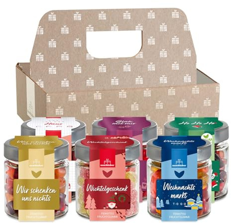 Sixpack Weihnachten Mix 6x120g | Weihnachtsgeschenke für Frauen, Männer und Kinder | Adventskalender Süßigkeiten | Gummibärchen zu Weihnachten | Süßigkeiten Mix