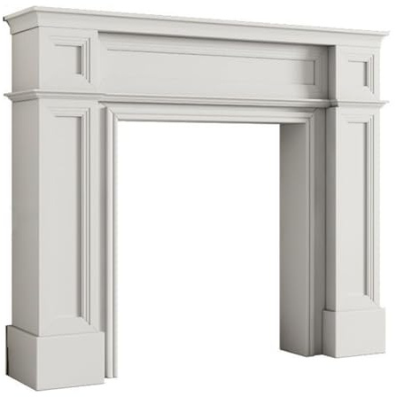 WEIDPHL Semplice Cornice Per Camino, Cornice Decorativa Per Mobiletto in Legno, Tavolo Consolle Tradizionale, Tavolo D'ingresso Rettangolare,Bianca,large