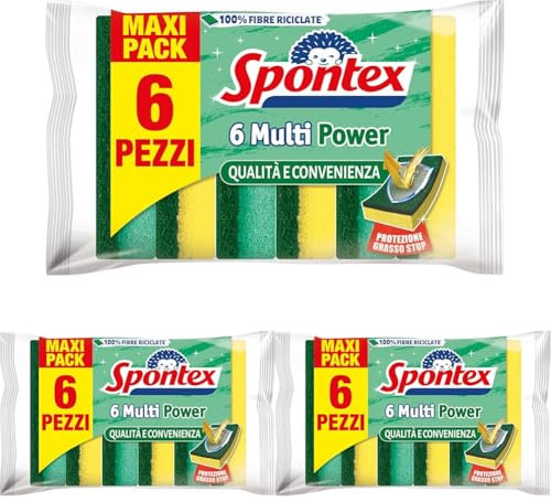 Spontex Spugna Anti Grasso Multi Power, 6 pezzi (Confezione da 3)
