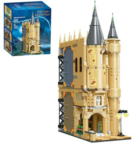 Schloss Architektur Bausteine Modellbausatz für H.P., 1287 Klemmbausteine Magie Burgarchitektur Bausatz, Modell Castle Burgmodelle, Building Bausteinmodelle Kompatibel mit gangigen Marken