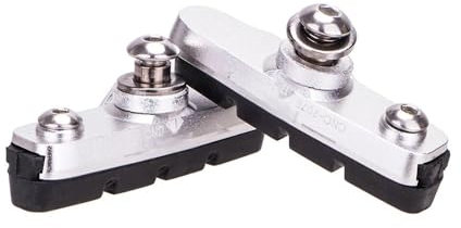 GPRTKULE Rennrad Sattel Bremsbeläge Austauschbare Gummi CNC Aluminium Shell 1 Paar Block Leichte Bremsschuhe for Carbon Teil Fahrradteile(Silver for AL)