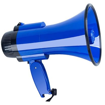 Perfeclan Bullhorn Outdoor Tragbarer Verstärker 500 m Entfernung Geschenke Blau Leichter Handheld 30 W für Hockey im Freien Baseball