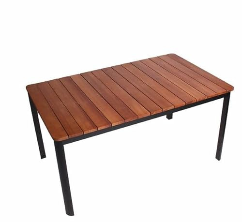 Generisch Gartentisch Holztisch 150x90x74 cm Gartenmöbel Aluminium Gestell Esstisch Nr. 87 Braun Neu