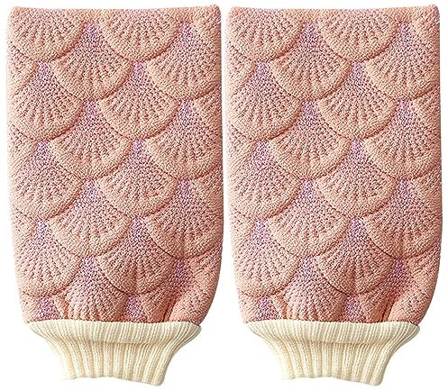 NOLITOY 2pièces De Exfoliants Forme De Sirène Mitaines De Bain Pour Gommage Accessoires De Salle De Bain Rose