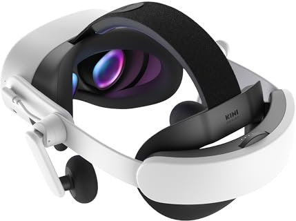 KIWI design K4 Duo AIO Komfort Audio Headstrap mit Akku für Meta/Oculus Quest 3/3S DualFast Laden Kopfhörer, VR Zubehör mit Ausgewogenem Design
