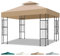 Inoamity Toit de Rechange 3x3m pour Pavillon de Jardin, Imperméable & Anti-UV Housse de Remplacement à Double Couche avec Ventilation, Couverture Amovible pour Jardin, Terrasse, Camping et Plage, Kaki