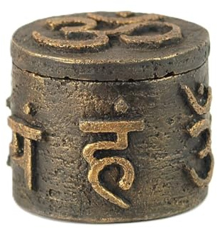 Más que escultura. A. Bernal Caja Chakras Espiritual Hecha a Mano - Joyero Decorativo efecto Piedra Dorada para Yoga y Meditación