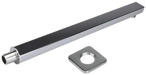 Bras Extension Pommeau De Douche Bras d'extension de douche de 40cm, en acier inoxydable 304, mural, argent poli, bras supplémentaire, barre de support de salle de bains for pomme de douche de pluie