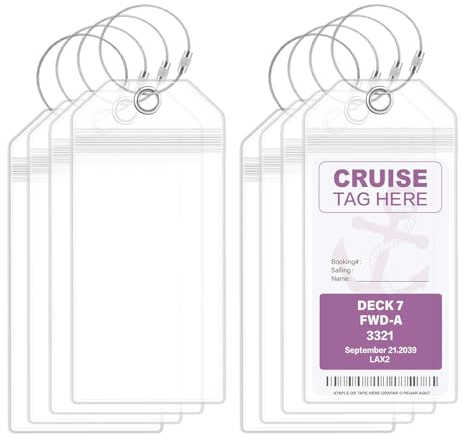 8 Stück Kofferanhänger Für Kreuzfahrten,Kofferanhänger,Luggage Tag,Robuste Wasserfeste Pvc Transparente Gepäckanhänger Für Aida Schiff,Gepäckanhänger Für Koffer Mit 8 Verschraubbaren Metallbändern