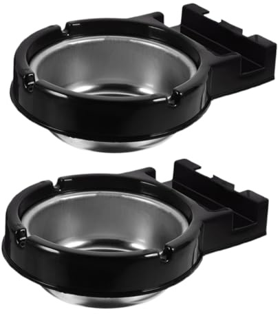 Pack Wandaschenbecher aus Edelstahl, Selbstklebend, Schwarz | Badezimmer und Gewerbliche Toiletten, Kleine Ablagefläche, 2 Stück