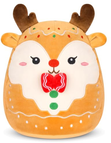 MUFEIRUO Elch Kuscheltier Weihnachten, 8'' Elch-Stofftiere Plüschtier, Niedliche Xmas Rentiere Plüschtier Kuscheltier Plüsch,Weihnachten Geschenke für Kinder, Jungen und Mädchen