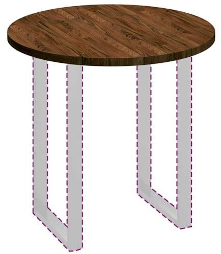 vidaXL Tischplatte Ø 80 x 2,5 cm Rund Massivholz Eiche Dunkelbraun
