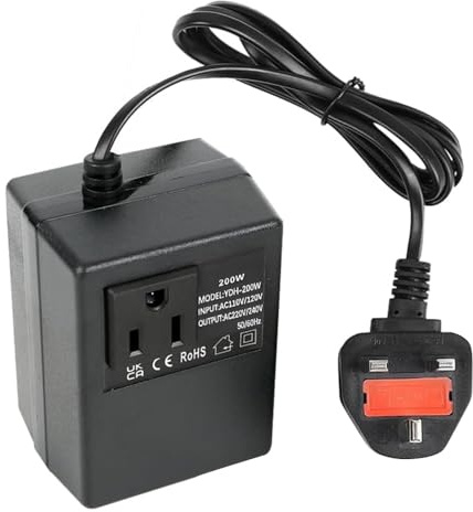 KBIBCK 200W Step Down Power Voltage Converter Transformer, Intelligent Efficient Adapter, Travel Power Adapter, 220V to 110V US to UK Voltage Converter for WIFI, Power Bank, POS Machine