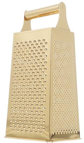 NOLITOY Rallador Doméstico de 4 Lados en Acero Inoxidable Dorado para Pelar y Cortar Pepino y Ajo en Cocina Resistencia Corrosión
