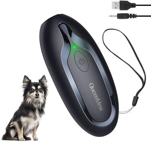 Queenmew Anti Bell Gerät Hunde, Antibell Ultraschall Gerät mit Variabler Frequenz, Effektiv Lange Reichweite Gegen Bellen Hunde den Innen- und Außenbereich