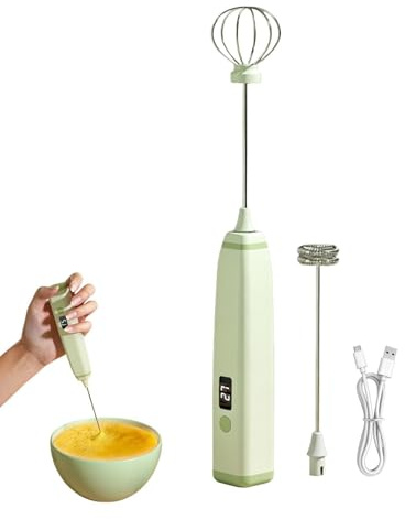 Espumador de leche eléctrico, recargable de 3 velocidades, inalámbrico, portátil, mini espumador de cocina, espumador de leche, para latte, clara de huevo, crema, bebidas de chocolate caliente