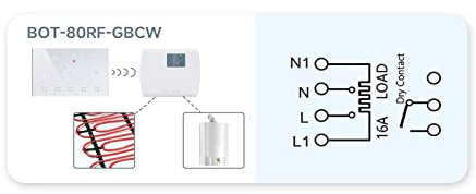 PAKLIF Termostato inalámbrico Termostato inalámbrico Inteligente Tuya con Controlador de Temperatura Ambiente de Calentamiento de calefacción por Debajo del Suelo WiFi Termostato de calefacción