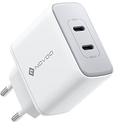 NOVOO 35W Caricatore USB C 2 Porte GaN III Caricabatteria, Compatto da Viaggio Caricabatterie Rapido da Parete per MacBook Air, iPad Pro, Pixel, iPhone 14-8, Galaxy, Samsung S10/S20/S22+